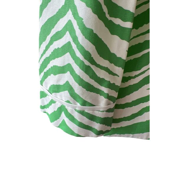 Peck & Peck Green and White Zebra Print 3/4 Sleeve Jacket Women's Size 14 Animal - Picture 5 of 11